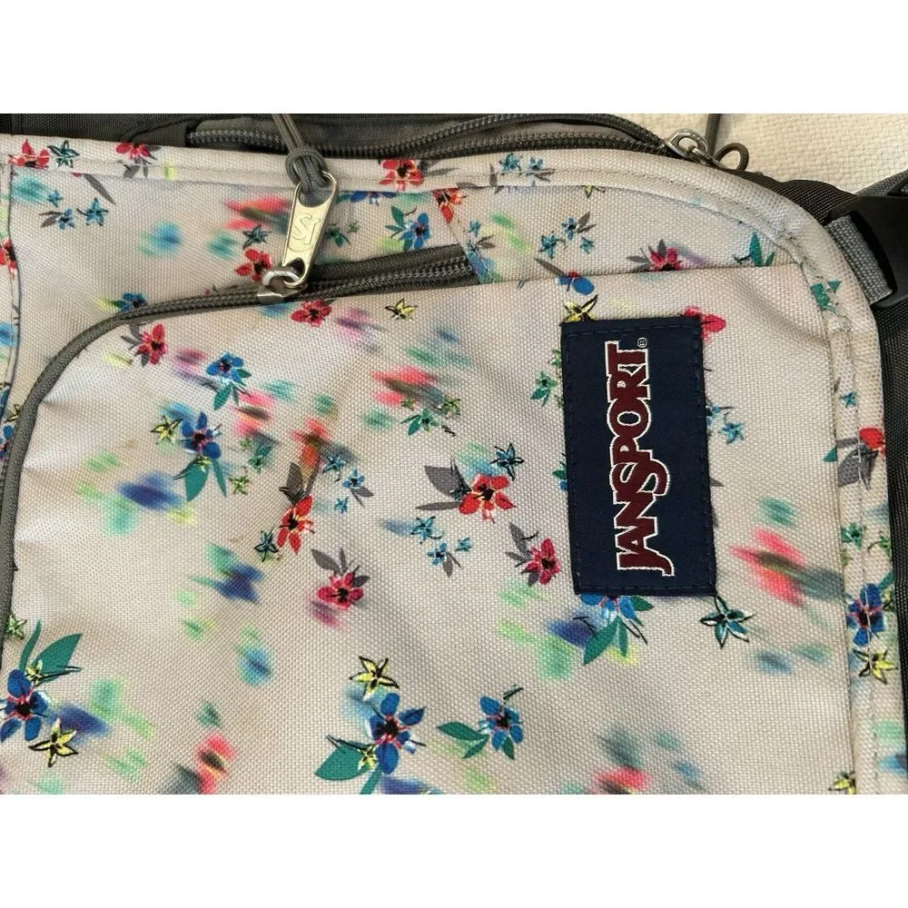 Jansport Messenger/Laptop Bag. Floral/Gray,‎ Multi Pockets.